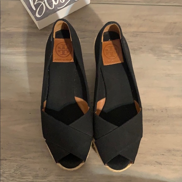 Tory Burch Shoes - Tory Burch black wedge shoes